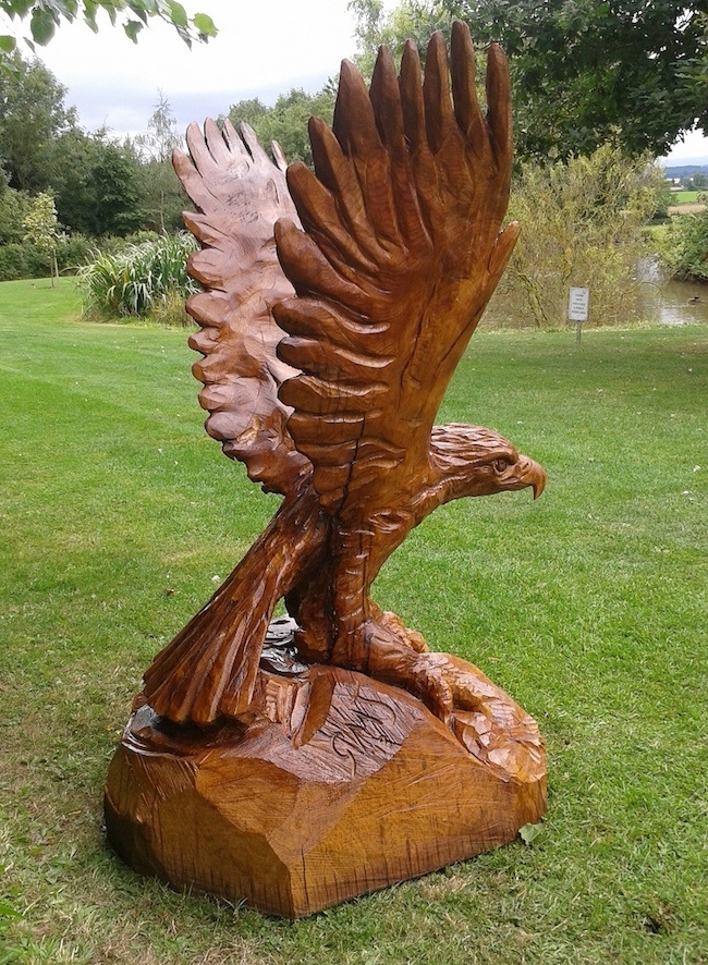 life sized Eagle carved in Oak